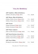 Menu Le Logis Saint Martin - Les vins du Bordelais