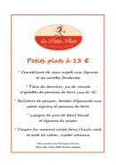 Menu Le Logis Saint Martin - Les petits plats