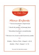 Menu Le Logis Saint Martin - Le menu enfant
