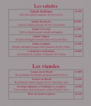 Menu Pizzeria La Mama Restaurant - Les salades et viandes