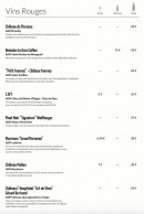 Menu Le8 - Les vins rouges suite