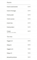 Menu Oswift Pizza - Paninis