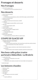 Menu L'usine Brasserie - Les fromages, desserts et boissons chaudes, ...