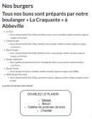 Menu L'usine Brasserie - Les burgers