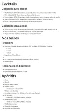 Menu L'usine Brasserie - Les cocktails, bières et apéritifs, ...