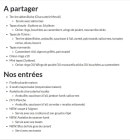 Menu L'usine Brasserie - Les entrées et à partager
