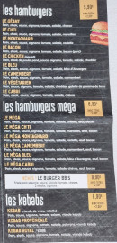 Menu Babybouff - Les hamburgers, kebabs