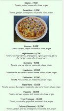 Menu Le Napoli - Les pizzas regina, forestière, ...