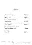 Menu Restaurant Dune - Les plats