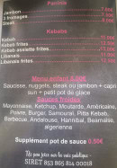 Menu La grignottine - Les paninis, kebabs, ...