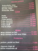 Menu La grignottine - Les viandes grillées, frites, ...