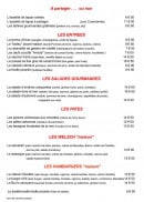 Menu Aux gars du nord - les entrées et salades,...
