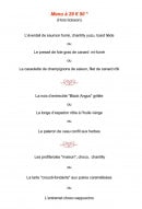 Menu Aux gars du nord - menu à 29.50€