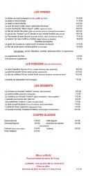 Menu Aux gars du nord - les poissons et viandes,...