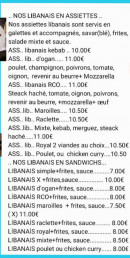 Menu Chez Ogan - Les assiettes