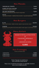 Carte et menu de SteakHouse à Villers Bretonneux — Les burgers, menu enfant et mezzés,....