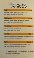 Menu Le Lirot - Les salades