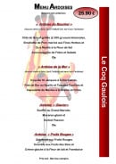Carte et menu de Le Coq Gaulois à Morvillers Saint Saturnin — menu ardoise