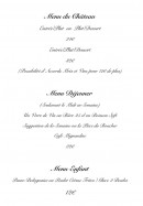 Carte et menu de Château de Gézaincourt à Gezaincourt — Les menus