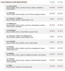 Menu Le Kiosque à Pizzas - Les pizzas gourmandes
