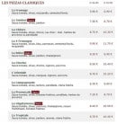 Menu Le Kiosque à Pizzas - Les pizzas classiques