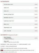 Menu Le Kiosque à Pizzas - Les boissons et menus
