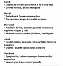 Menu Amapola Kitchen & Coffee - Exemple de menu de la semaine