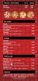 Menu Jack's Express - Frites, salades, paninis,...