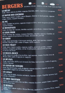 Menu La Fabrique - Les burgers