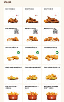 Menu Burger King - Les snacks