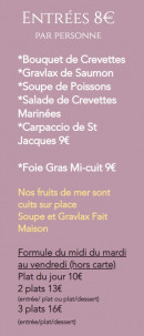 Menu Les Ganivelles - Les entrées