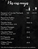 Menu O'Charmand - Les vins rouges