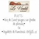 Menu Le Vivaldi - Plats