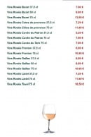Menu My Thinh - les vins rosés
