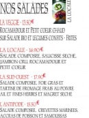 Menu Fourchettes et Cie - salades