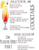 Menu Fourchettes et Cie - cocktails