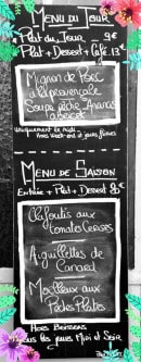 Menu Le Petit Palais - Exemple de menu