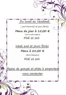 Menu L'archange - Les menus de la semaine