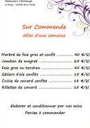 Menu L'archange - Sur commande