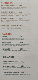 Menu Le Bistrot M - Les burgers et salades