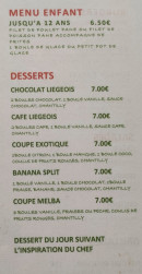 Menu Le Bistrot M - Manu enfant et desserts