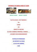 Carte et menu de Relais Routier Les Delices D'annie à Bressols — Un exemple de menu midi et soir
