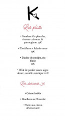 Menu Bistro Le stop - Exemple de menu