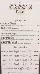 Menu CroqnCoffee - Les recettes et formules