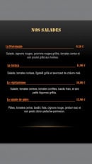 Menu Gaudina Burgers - Les salades