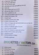 Menu Jardin Bambou - Les plats et brochettes