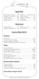 Menu L'Evidence - Les apéritifs, boissons et carte d' été