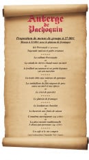 Carte et menu de Auberge de Pachoquin à Meounes les Montrieux — Menus de groupe 27€
