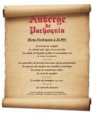 Carte et menu de Auberge de Pachoquin à Meounes les Montrieux — Menu pachoquin