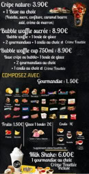 Menu Crêpes 4 You - Les crêpes natures, bubble  waffle sucrées et bubble waffle cup,...